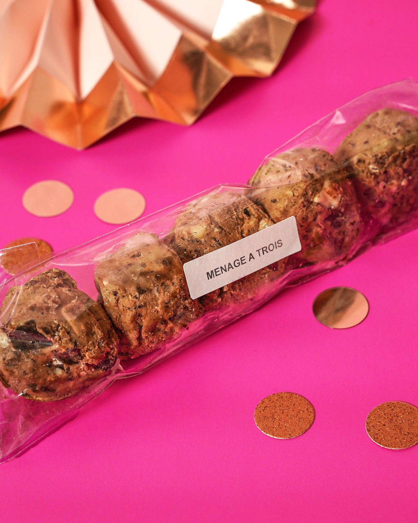 Ménage à Trois - Milk, White & Dark Chocolate Chunk Frozen Cookie Dough (Pack of 5)