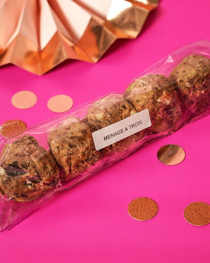 Ménage à Trois - Milk, White & Dark Chocolate Chunk Frozen Cookie Dough (Pack of 5)