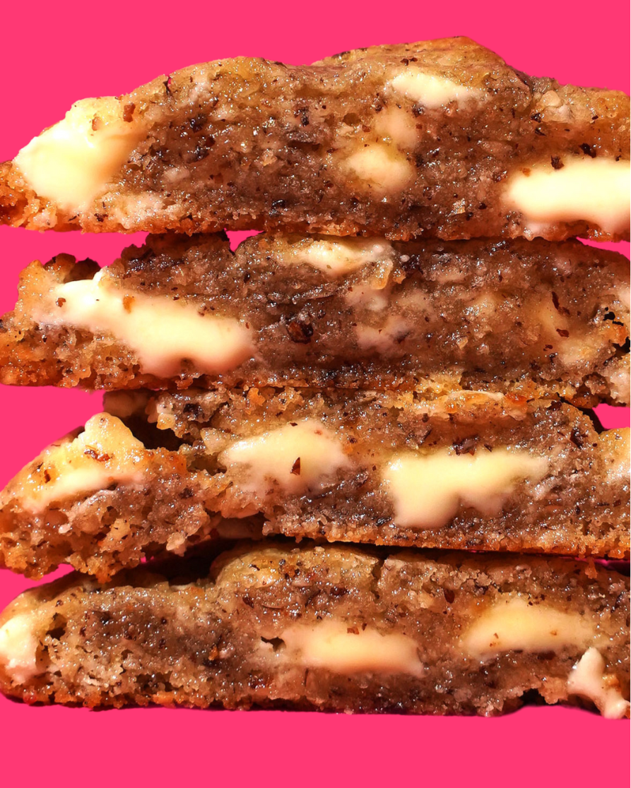 Pralines & Cream - Ground Hazelnuts With White Chocolate Chunk Cookies